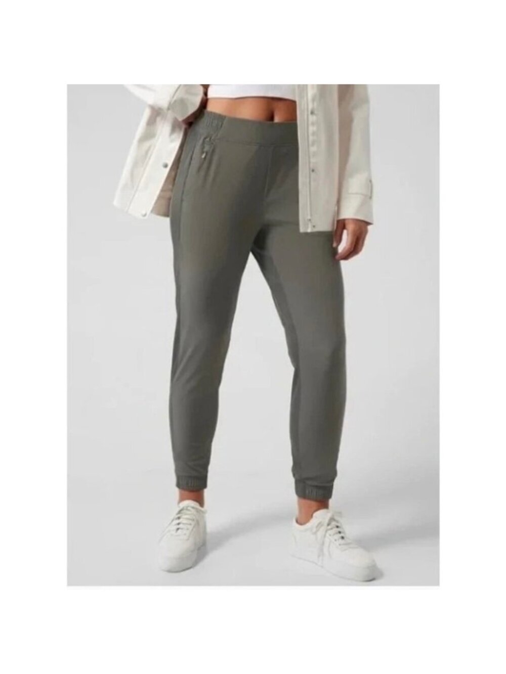 Athleta Brooklyn Jogger 14T Green Athleisure Minimalist Travel Casual